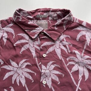 A-Frame Slim Fit Rayon Palm Camp Shirt Mens XL Tall